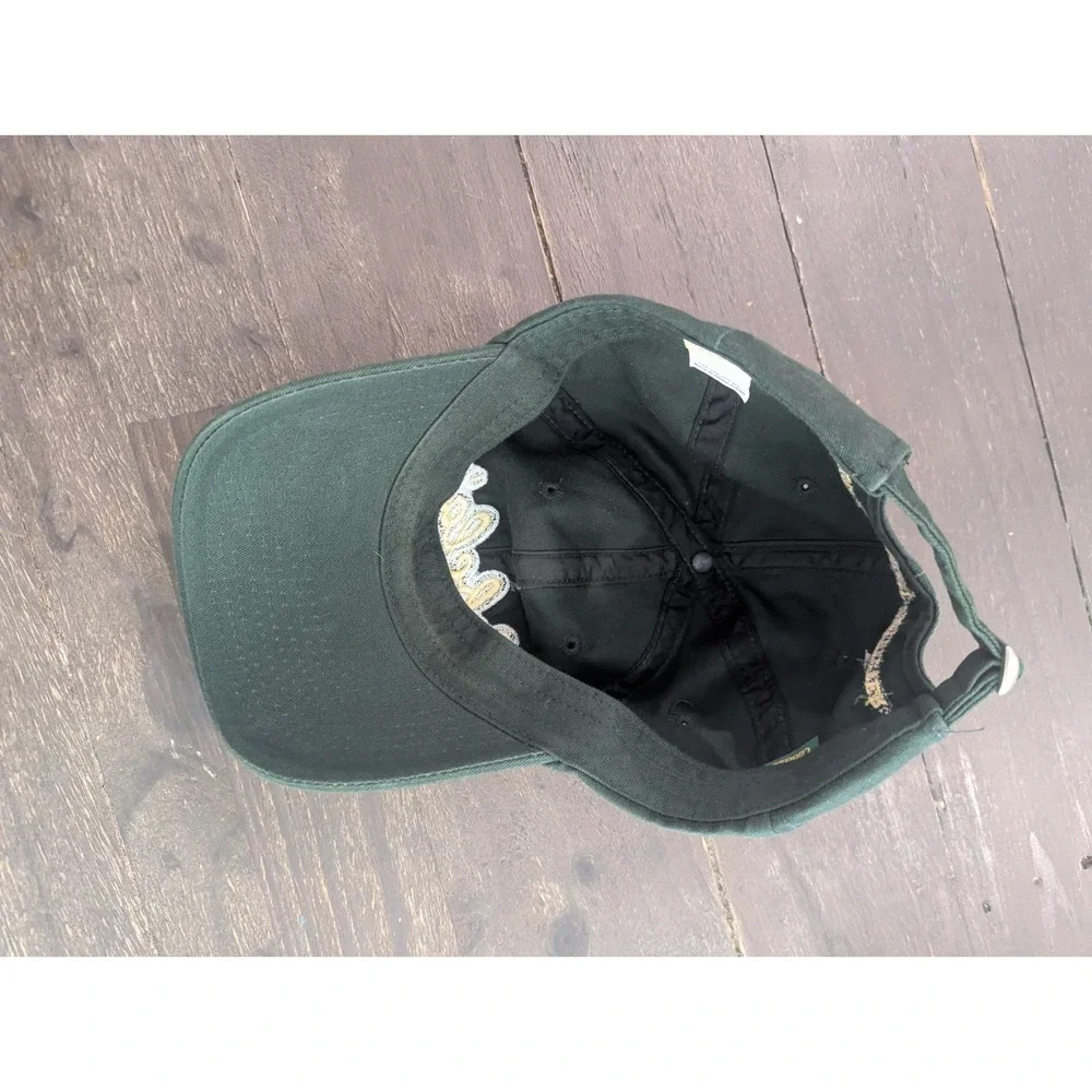 Cabelas Hat Cap Green Yellow Strapback Adjustable Distressed Embroidered